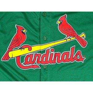St. Louis Cardinals  Men's Size XL MLB Jersey Green Button Up Comfort Sportswear